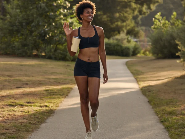 adult jogging outdoors for fat loss