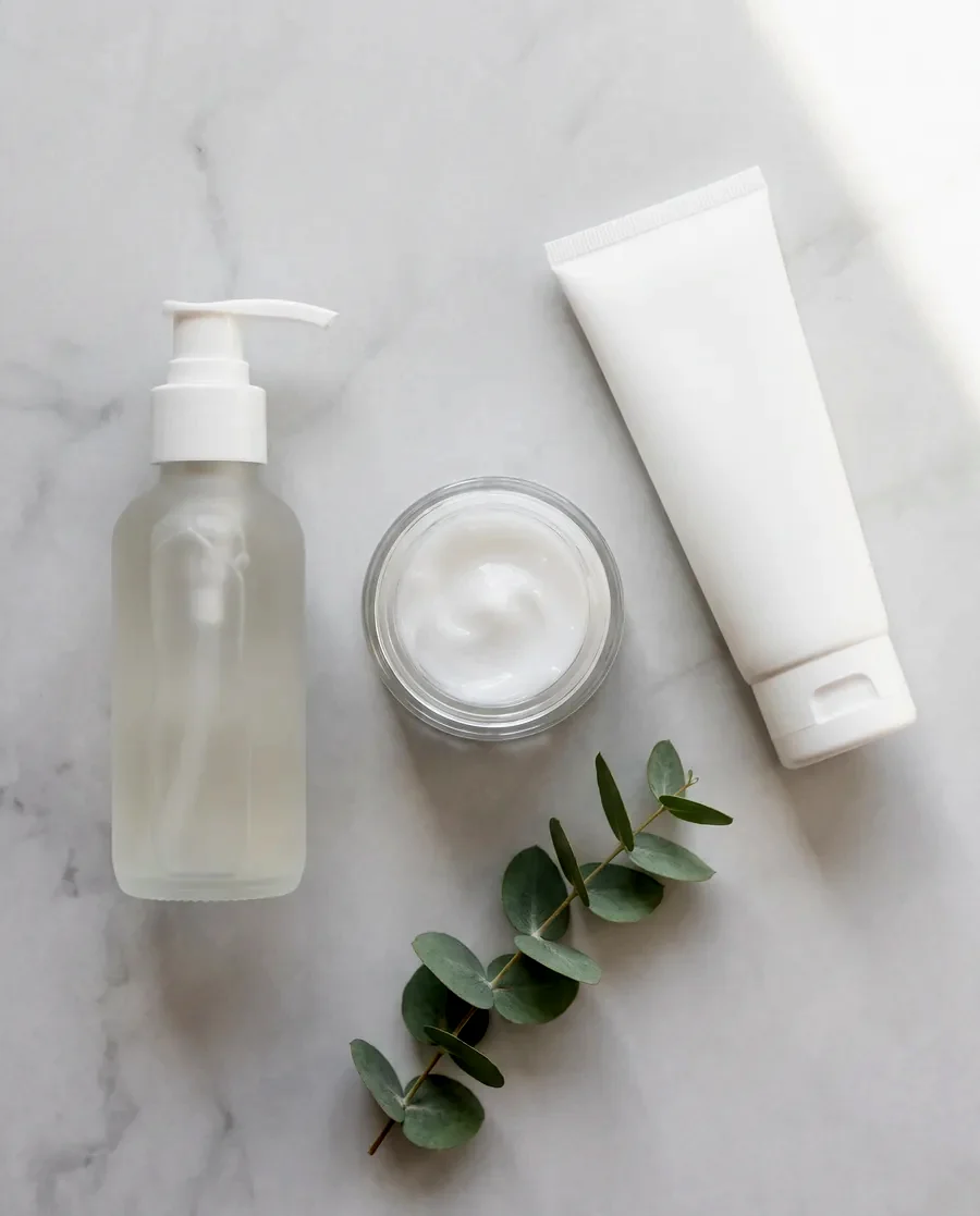 gentle cleanser, lightweight moisturizer, and sunscreen for oily skin