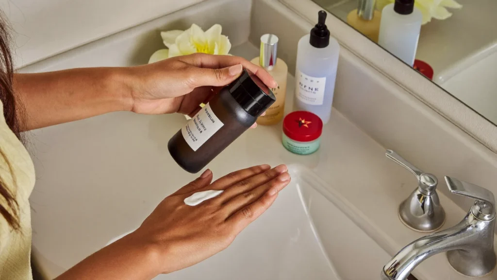 woman following a simple skincare routine