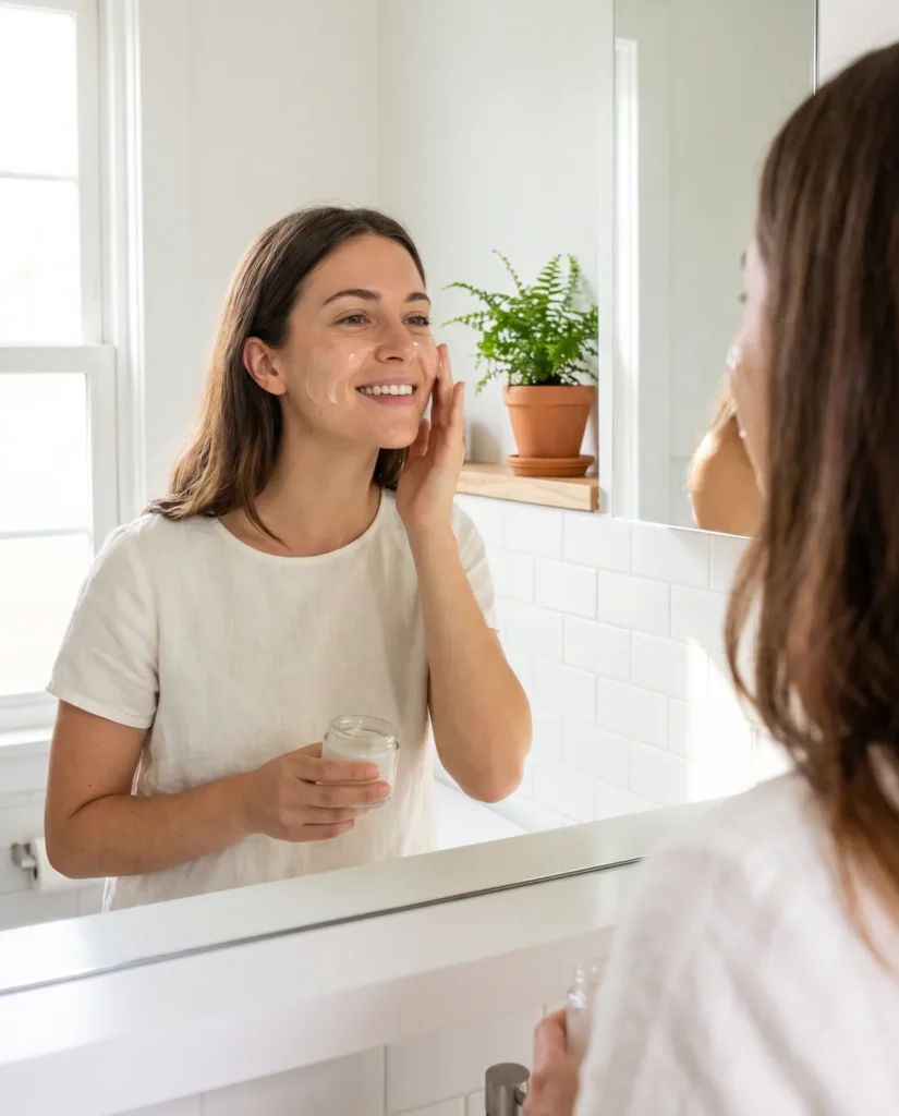 simple AM and PM skincare routine for oily skin, featured image