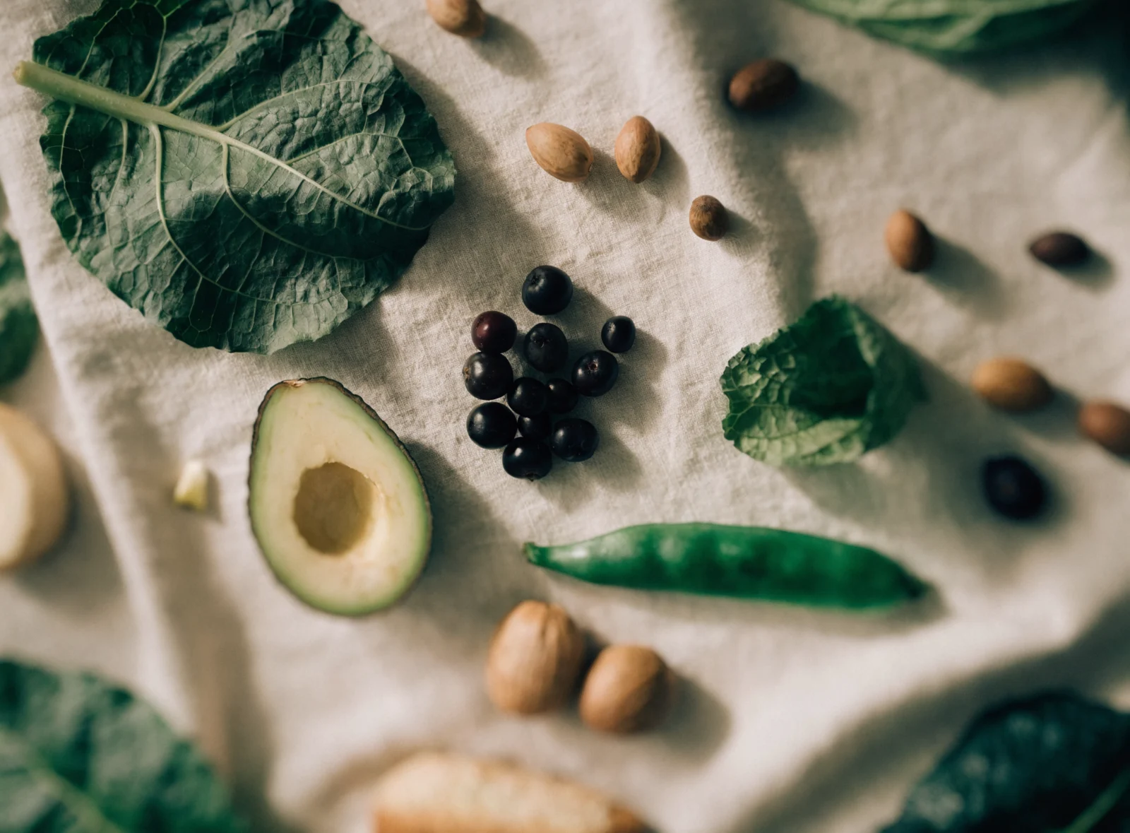 Colorful whole foods flat lay
