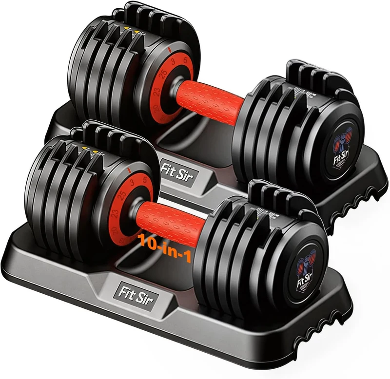 Adjustable dumbbell set with safe locking system