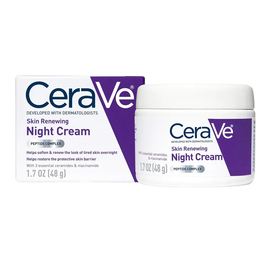 CeraVe Skin Renewing Night Cream with ceramides and niacinamide