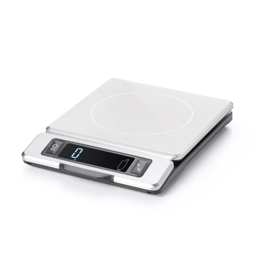 Digital stainless steel kitchen food scale with pull-out display