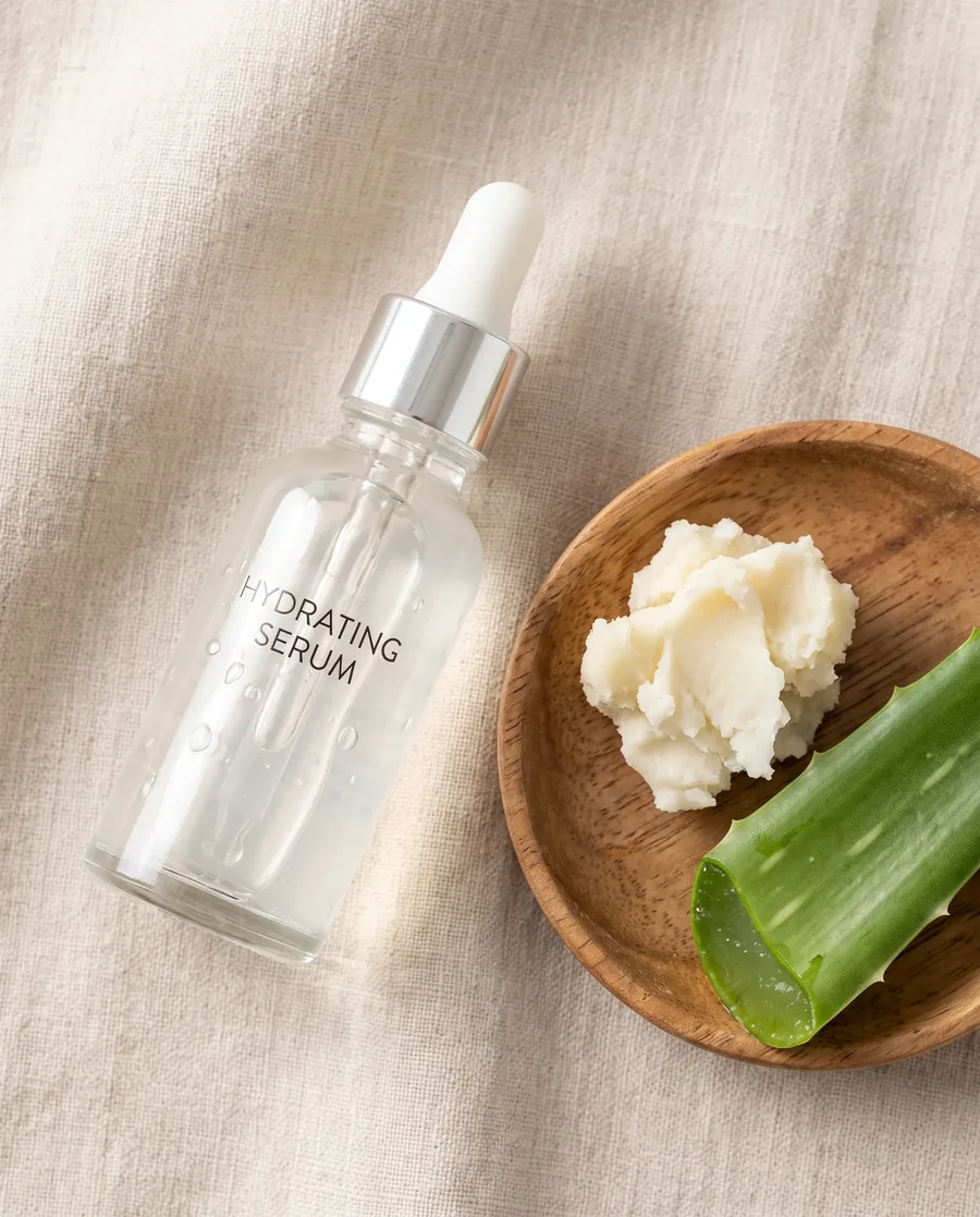 Hydrating skincare ingredients used in moisturizers for dry skin