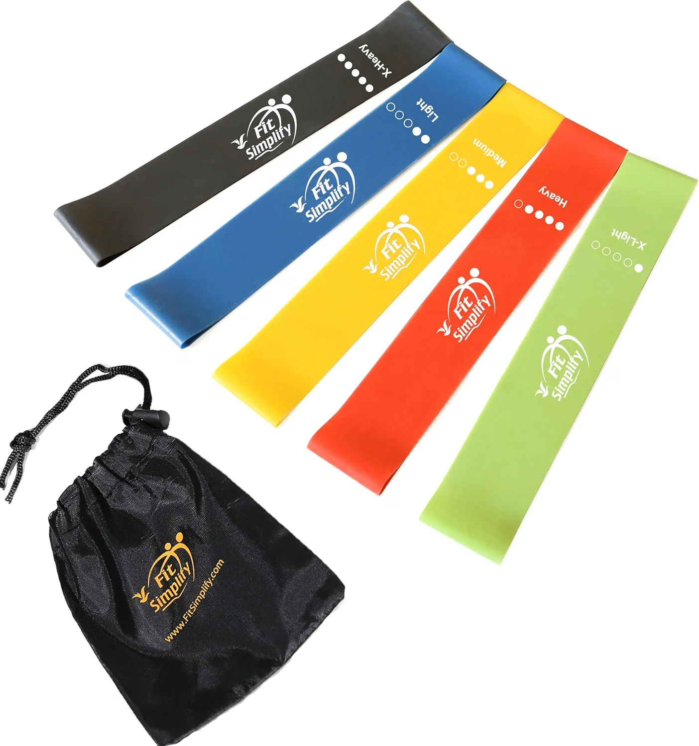 Fit Simplify resistance loop exercise bands set of five