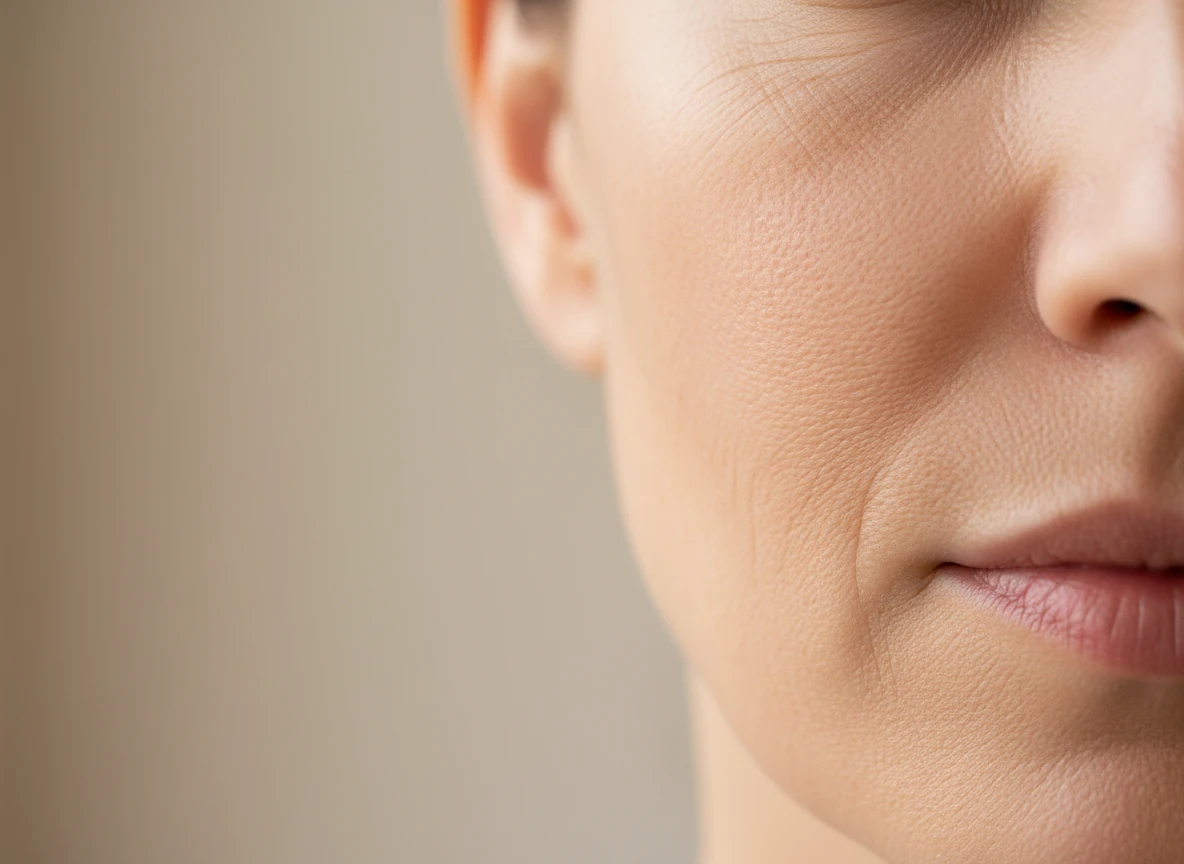 Close-up of smooth, healthy-looking skin texture