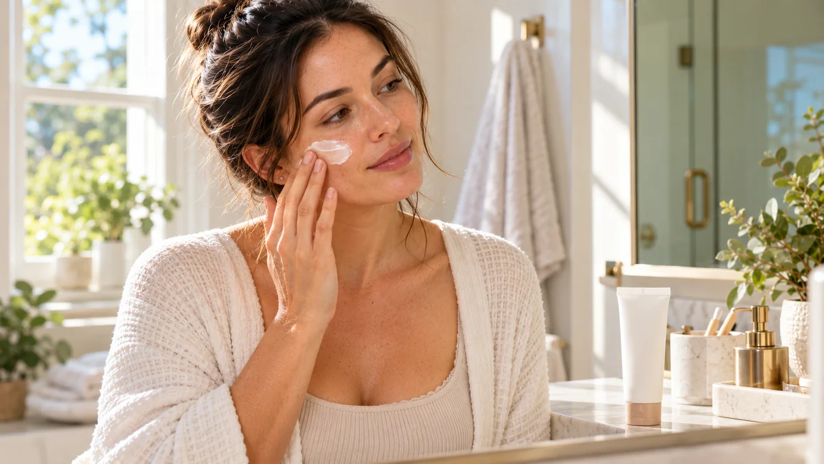 Morning skincare routine application step