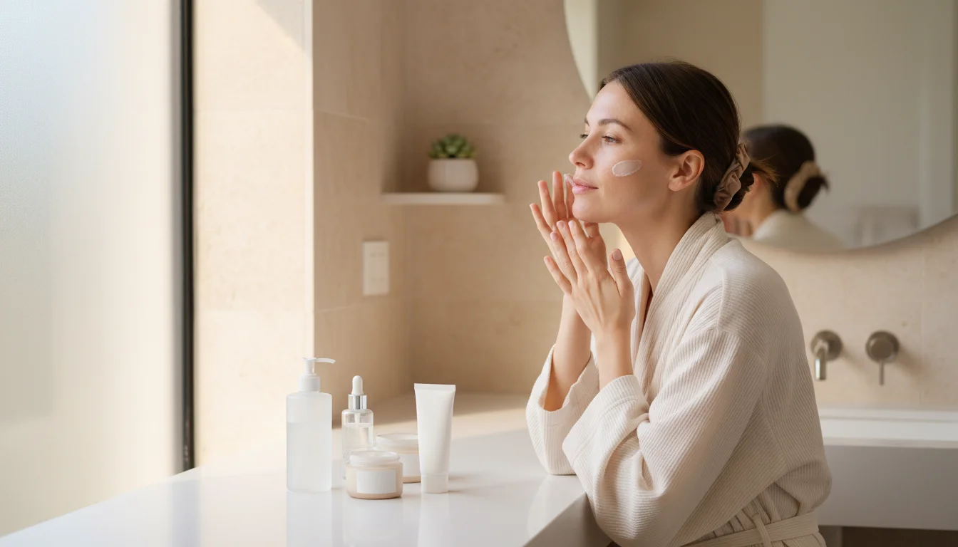 Simple morning and evening skincare routine for large pores