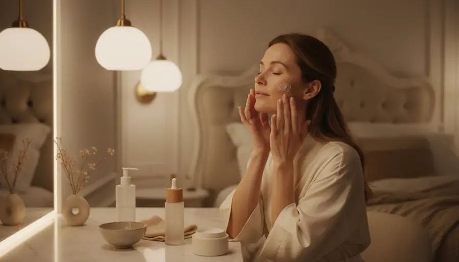 Nighttime skincare routine for uneven skin tone
