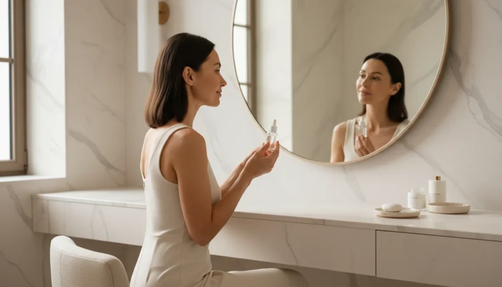 Skincare routine for dull skin with cleanser moisturizer and sunscreen