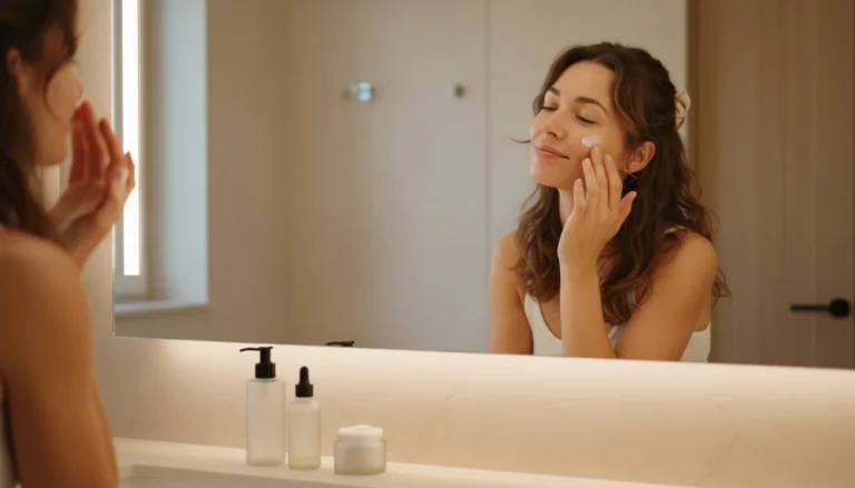 Close-up of natural healthy skin for a skincare routine for large pores