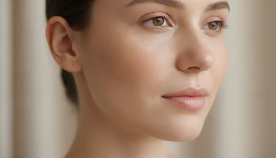 Natural skin texture showing uneven skin tone