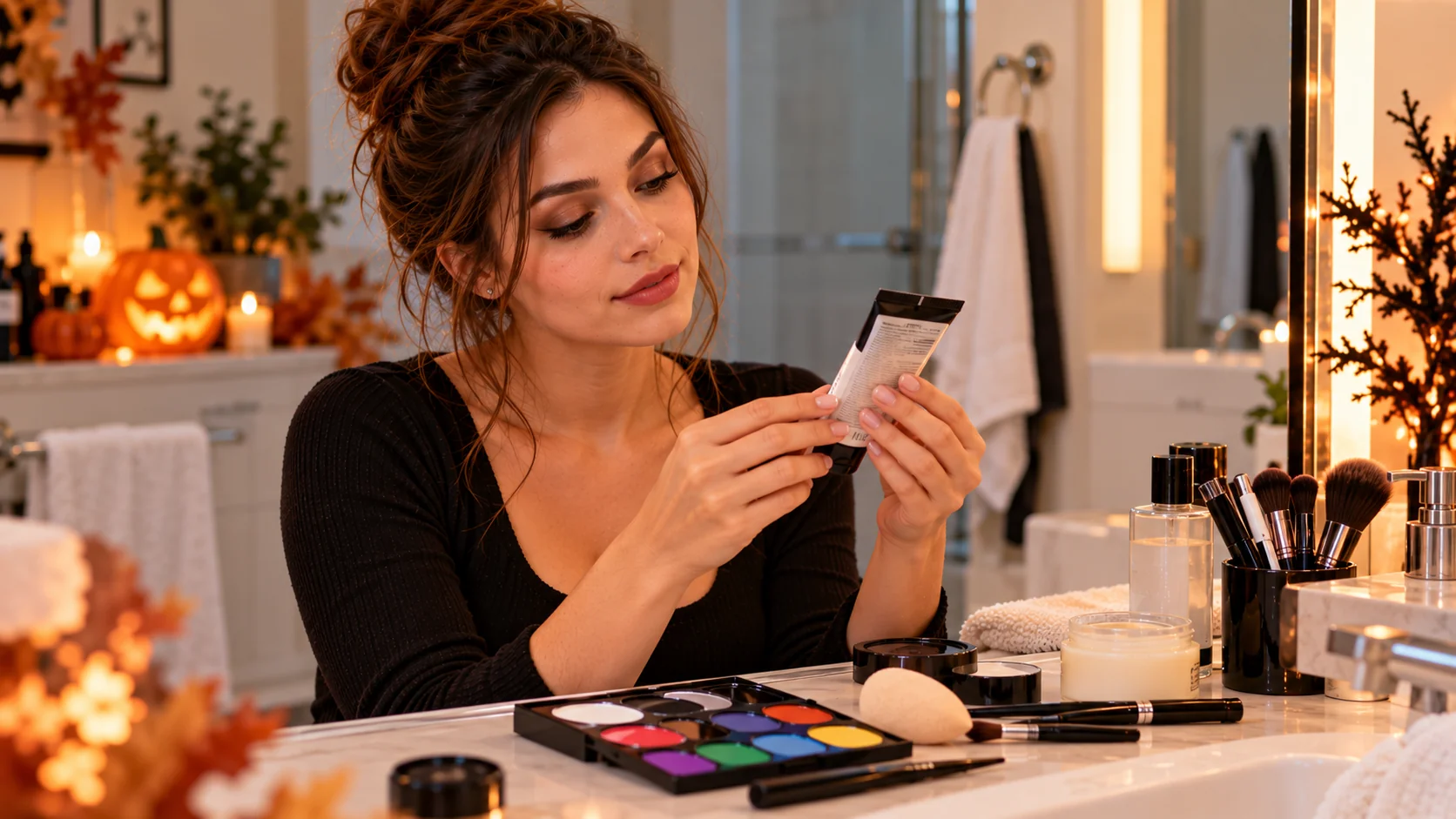 Reading the current directions on a product label before applying it near the eyes